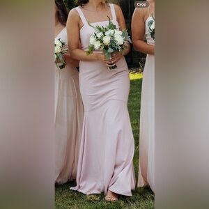 Monique Lhuillier Celine Crepe Bridesmaid Dress in Color Shell